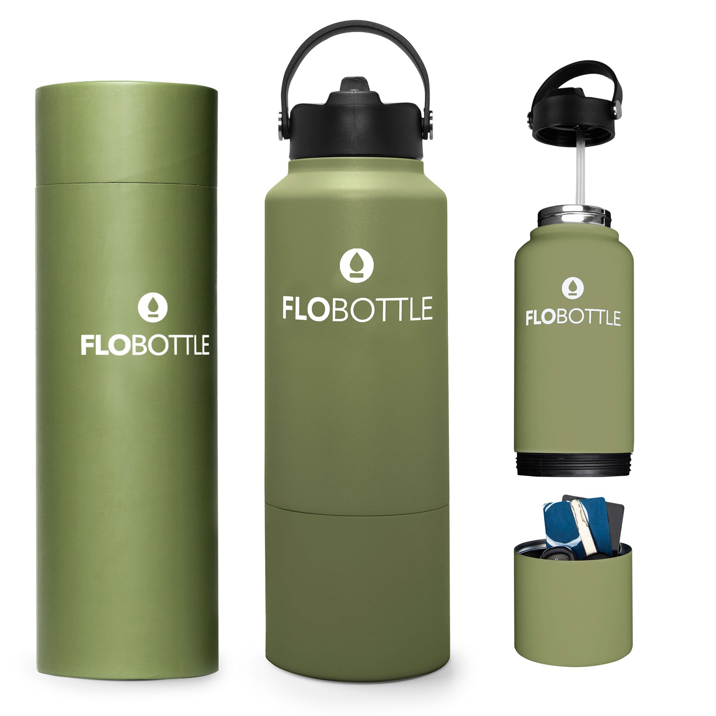 Olive Green - 28oz / 10oz Storage w/ Straw and Lid