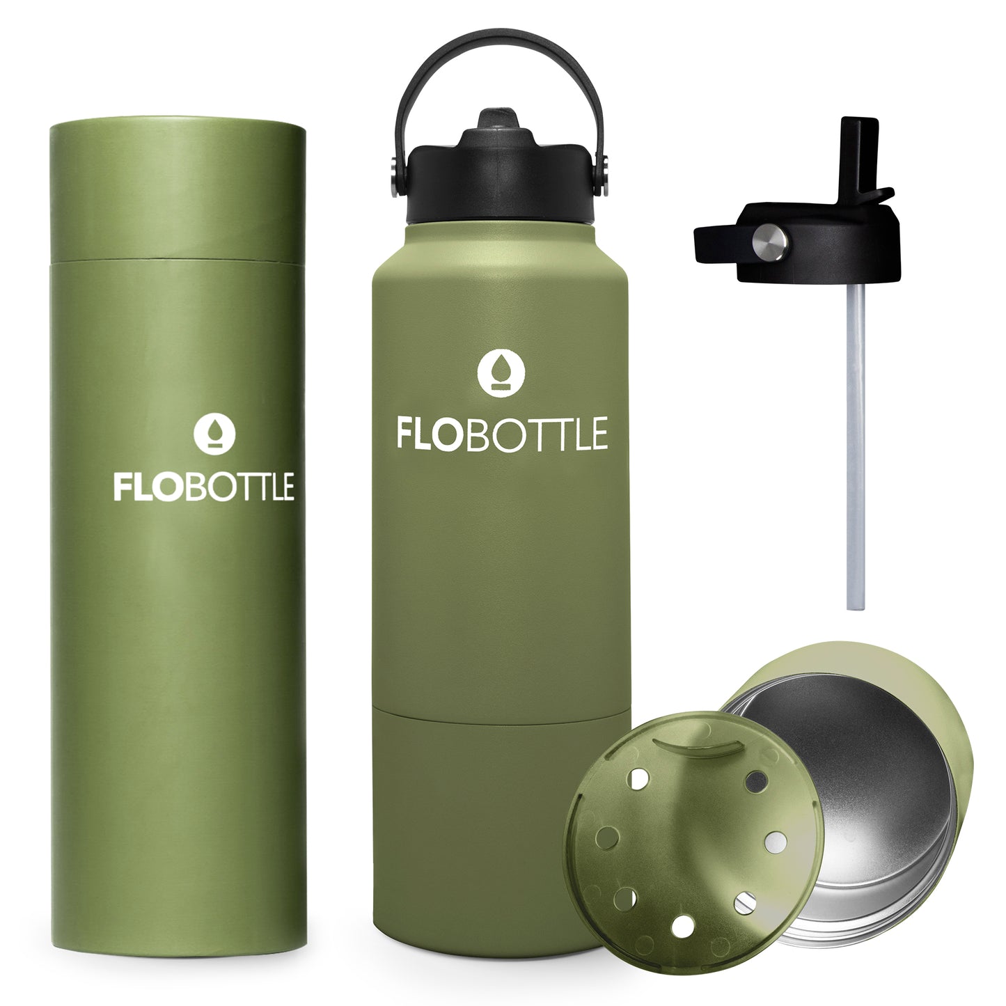 Olive Green - 28oz / 10oz Storage w/ Straw and Lid