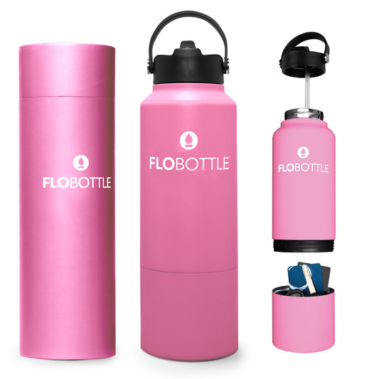 Blissful Pink - Water Bottle with Storage