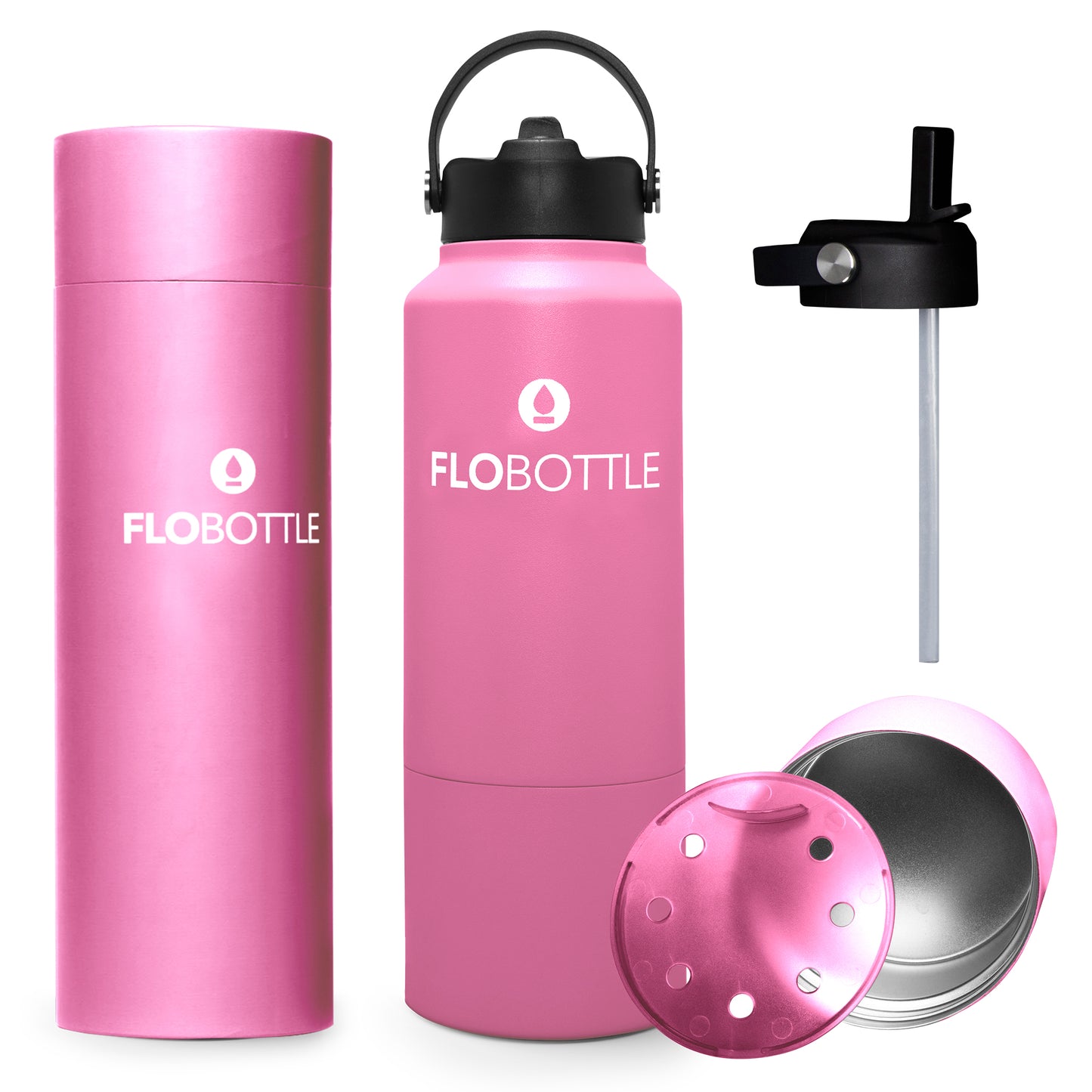Blissful Pink - Water Bottle with Storage