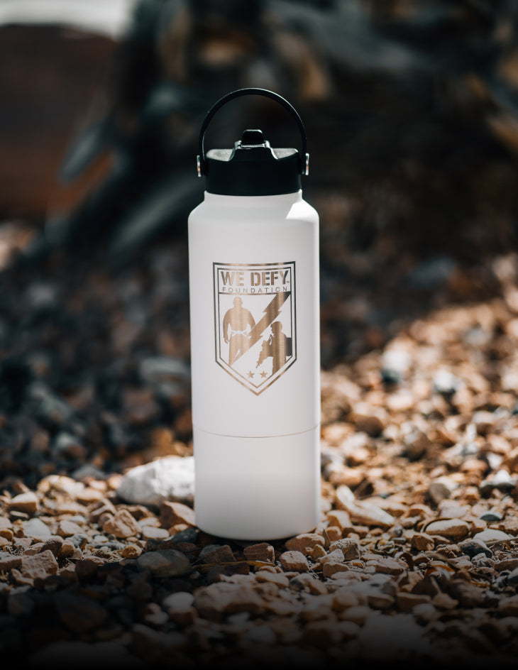 Flobottle Special Edition: Hydrate for a Cause with We Defy Support- White